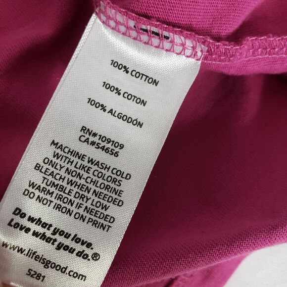 Life Is Good Womens T Shirt Size Small Magenta Go and Sea Short Sleeve Anchor - Picture 8 of 9